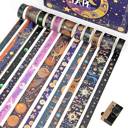 Washi Tape Set 29 Rolls, Magic Themed Decorative Paper Tapes for Journaling, Scrapbooking Supplies, Planners,DIY Crafts,Gift Wrapping