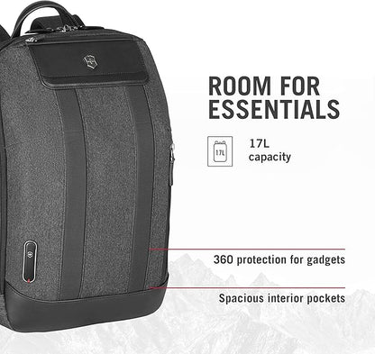 Victorinox Architecture Urban2 City Backpack - Professional Computer Backpack that Holds Laptop, Tablet & Water Bottle - Perfect Travel Bag - 17 Liters, Gray