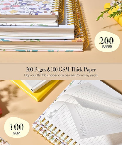 Aesthetic Spiral Notebook Journal for Women, 200 Pages Lined Notebooks 8.5” x 11”, A4 Large Hardcover Spiral Journals with 100 GSM Thick Paper, Cute College Ruled Notebook for Writing Work School