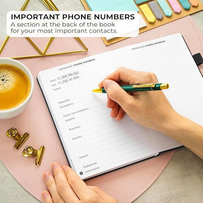 Clever Fox Address Book with alphabetic tabs - PU Leather Telephone and Address Book for Keeping Contacts Safe, Contact Organizer Journal, Medium Size (5.3″ x 7.7″) Hardcover, Black