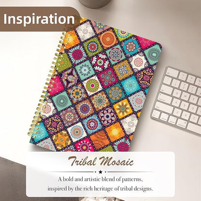 Cute Spiral Notebook journal B5 Aesthetic Pretty Design for Women Girls Kawaii with Pocket, 10 x 7.2 inch, Lined, Art