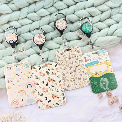 Funny ID Lanyard Badge Holder & Retractable Badge Reel Clip Cool Preppy School Key Lanyard ID Holder for Teachers Students Teens Kids for Keys & ID Badges Cute Keychain Lanyard for Women