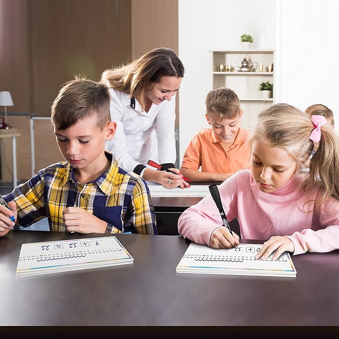 Set of 10 Dry Erase Number Boards - Double Sided, 4 Feet, Red & Black Dry Erase Marker, 0-100 Number Line on One Side, Blank Line on Reverse