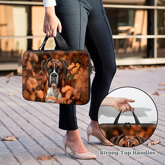 Universal Tablet Laptop Sleeve Case 10 inch, Dog Autumn Slim Carrying Case Durable Handbag Travel Laptop Bag for 7 to 10-inch Laptops/Notebook/Kids Tablet/ipad/eBook Readers