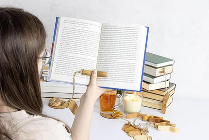Handmade Wooden Book Page Holder - Wooden Thumb Bookmark - Novel Reading Accessories, Book Gadgets, Presents for Readers, Book Lovers Gifts, Bookworm (Maple Natural)