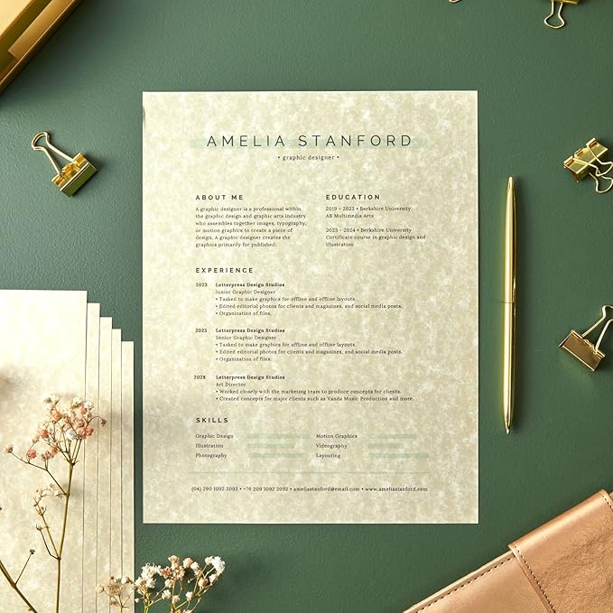 96 Sheets Parchment Paper for Certificates, Resumes, Diplomas, 90 GSM Textured Stationary, Printer-Friendly (Ivory, 8.5 x 11 In)