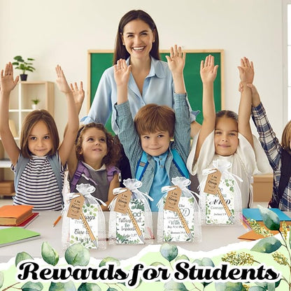 200 Pcs Bible Verse Sets Church Christian Gift Include 50 Scripture Notebooks 50 Bible Bamboo Pens 50 Thanks Tags 50 Organza Bags for Women Man Christian Party Gifts(Green,Vibrant)