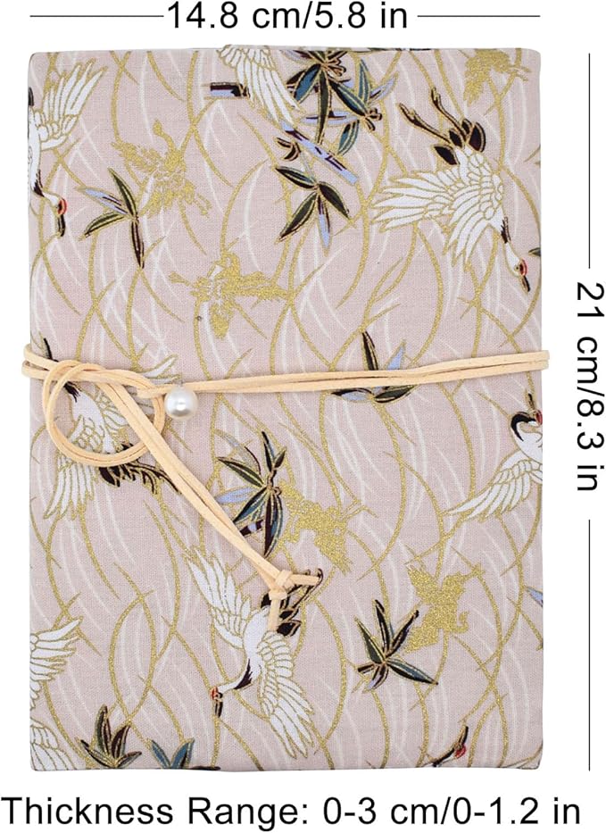 BLBMH Crane Book Covers forPaperbacks Adjustable Fabric Book Sleeve Cover Protector Fit for 5.5x8.2 inch Hardcover Softcover Book Novels Notebook - BC31 Beige