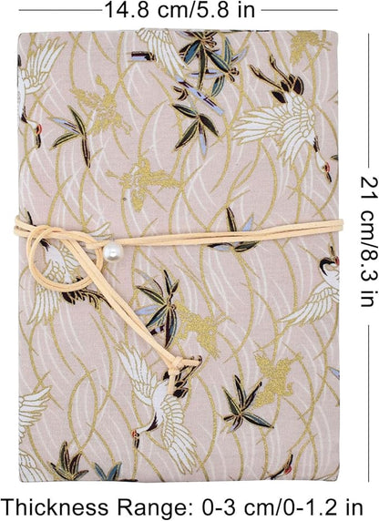 BLBMH Crane Book Covers forPaperbacks Adjustable Fabric Book Sleeve Cover Protector Fit for 5.5x8.2 inch Hardcover Softcover Book Novels Notebook - BC31 Beige