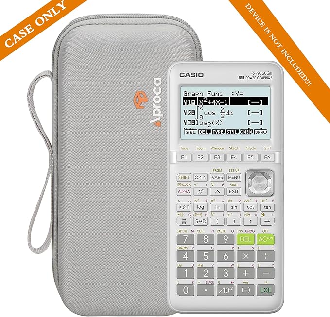 Aproca Grey Hard Storage Portable Case, for Casio fx-9750GIII, Standard Graphing Calculator