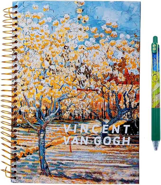 Van Gogh Notebook Hardcover Spiral Notebook Art Journal 10.6" x 7.3" 300 Pages Spiral Wide Ruled Notebook, Notebooks for Work,Gifts,Office,School