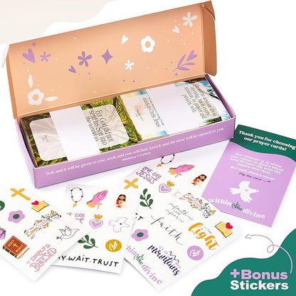 Premium Prayer Cards, 120 Mini Scripture Cards with Bible Verses, Inspirational Religious Christian Gifts for Women & Men