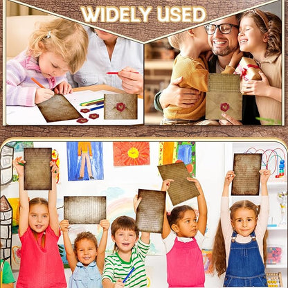 TaoBary 160 Packs Stationery Paper Set (50 Double Sided Stationery Writing Papers 50 Matching Envelopes) 60 Round Dot Sticker, 10 Design(Vintage,8.5 x 11 Inch)