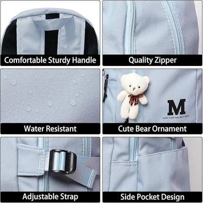 Boys and Girls Insulated Lunch Bag Set Backpack, Youth School Backpack, Children's Backpack, Laptop Backpack (blue)