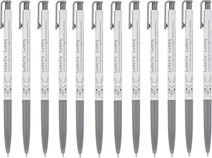 ZEESOON Xeno Lunatic Lunny 0.38mm Slim Ball Point Pen Dozen Box 12 Pcs, Made in Korea (Black 12pcs)