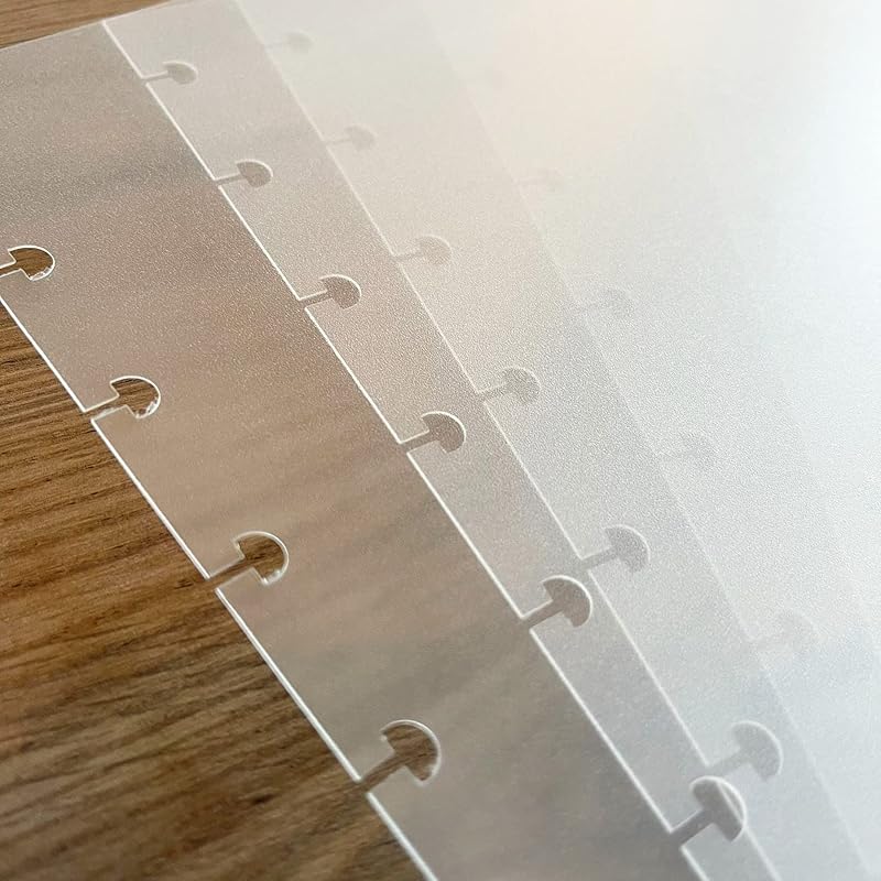 6 Clear Blank Binder Dividers for Discbound Planners Semi-Transparent Junior, (8-Disc Half Letter (5.5 x 8.5 in))