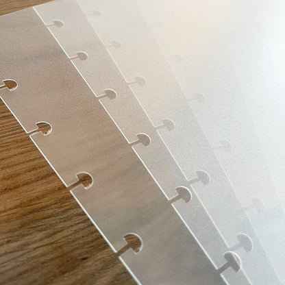 6 Clear Blank Binder Dividers for Discbound Planners Semi-Transparent Junior, (8-Disc Half Letter (5.5 x 8.5 in))