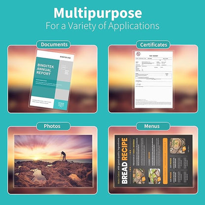 Binditek 50 Pack 3 Mil Thermal Laminating Pouches, 9x11.5 Inches Laminating Sheets, for Letter Size, Ultra Clear, Glossy, Hold 8.5x11 Inches, Heat Seal, School Office Supplies