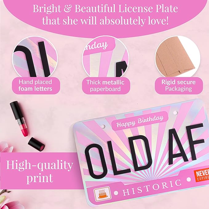 Big 3D Funny Old woman Joke Happy Birthday Greeting Card – Great Happy Bday Gift for Mom, Sister, Wife, Girlfriend | Pop Up Letters | 30th 40th 50th 60th 70th [BIG 9 inch X 6 inch size]