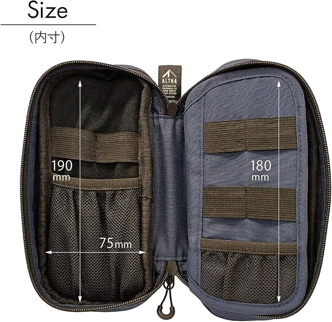 LIHIT LAB Gadget Pouch, 3.8 x 2.8 x 8.5, Navy Blue (A7764-11)