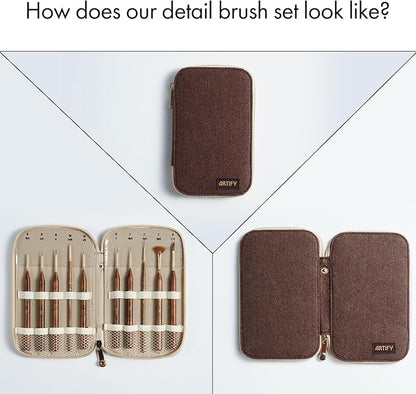 Artify Extreme Detail Paint Brushes, Miniature Paint Brushes for Models, 10pcs Small Paint Brushes with a Handbag, Miniature Brushes for Fine Detailing - Acrylic, Watercolor,Oil,Models,40K