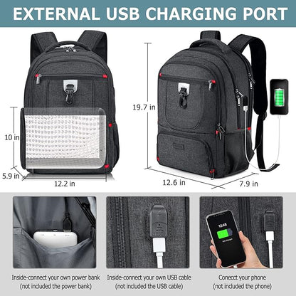 BIKROD Lunch Backpack, Insulated Cooler Lunch Bag Backpack, Large Travel 17.3 Laptop Back Pack Sturdy Computer College School Bookbag for Women Men for Men Women Work Hiking Picnic