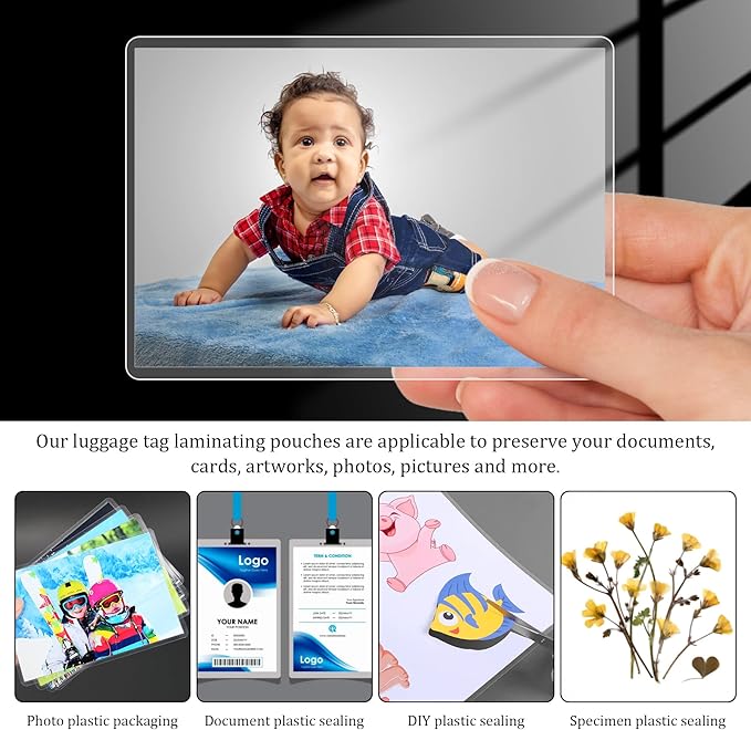 100Pcs 3x5 Index Card Laminating Pouches File Card Laminating Pouches 5 Mil Heat Sealing Laminating Pouches,Luggage Tag Laminating Pouches for Work Permits Pass Cards Student ID Cards