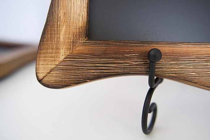 Tabletop Chalkboard Sign with Easel (11x13) + 8 Brilliant Liquid Chalk Markers | Hanging or Freestanding Framed Chalkboard with Hand Crafted Sweetheart Frame - Multipurpose Small Chalkboard Sign