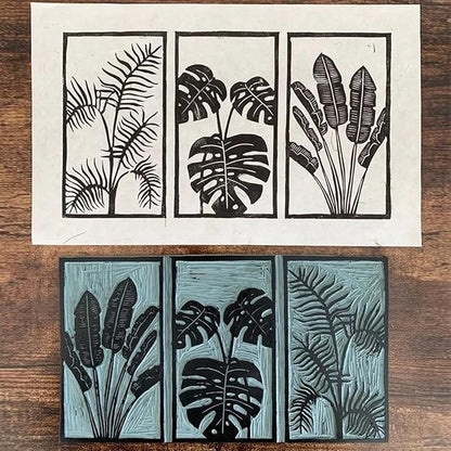 Falling in Art 6 * 12 Linoleum Carving Blocks, 2 Pack Soft Stamp Rubber Blocks for Crafts and Artists Printmaking, Gray,1/8" Thick