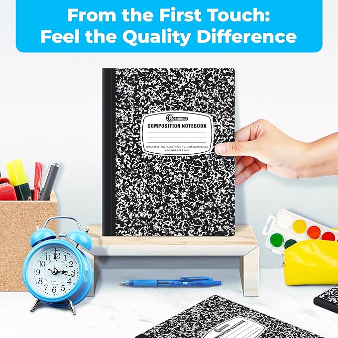 1000 Pack (Pallet) Composition Notebooks Bulk, Quad Ruled, Pallet of Composition Notebooks, 200 Pages (100 Sheets), 9-3/4 x 7-1/2, Bulk Notebooks for School & College, 4-7 Days Transit