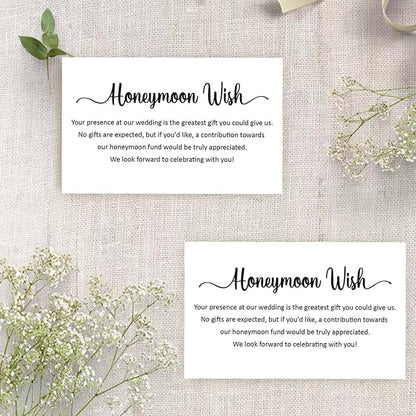 50 Honeymoon Wish Cards, No Gifts Request Wedding, Wedding Invitation Insert Cards, Honeymoon Fund Wish Cards (3.5" x 2")