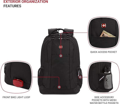 SwissGear Cecil 5505 Laptop Backpack, Black, 18-Inch