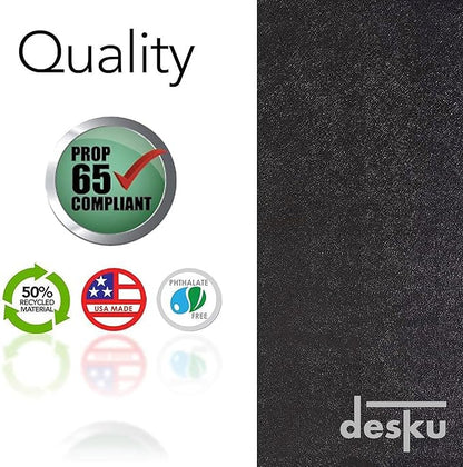 DESKU Flower Power Desk Chair Mat – Heavy-Duty PVC Mats for Hard Floor Protection, Black, 48 x 49 Inches, Made in The USA