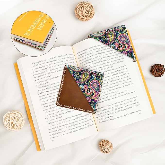 Personalized Leather Bookmarks, Fun & Cute Book Accessories for Reading Lovers, Unbreakable Page Markers for Women Men Girls Boys Student Teacher Kids Retirement Birthday Gifts (Colorful Swirl)