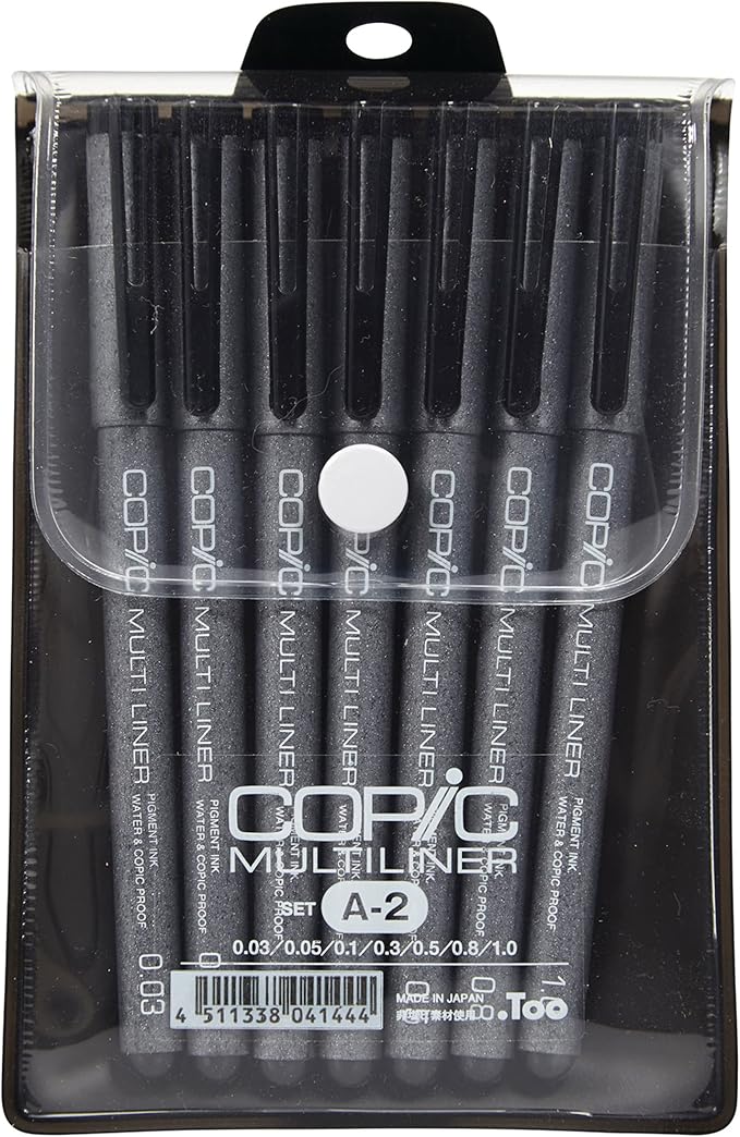 Copic Markers MLA2 Multiliner Inking Pen, Set A-2,Black
