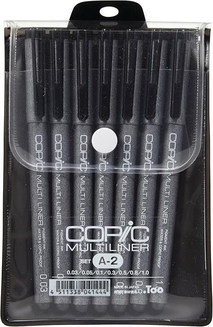 Copic Markers MLA2 Multiliner Inking Pen, Set A-2,Black