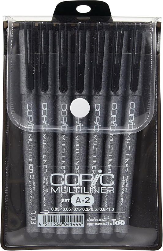 Copic Markers MLA2 Multiliner Inking Pen, Set A-2,Black