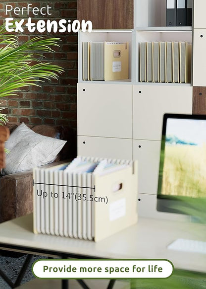 Accordion File Organizer, 12 Pockets Wheat Straw Expanding File Folders, Upright&Open Top, Monthly Bill Receipt Organizer, 100% BPA Free, Return to Nature, Healthy Living, Letter/A4 Size-Wheat Yellow