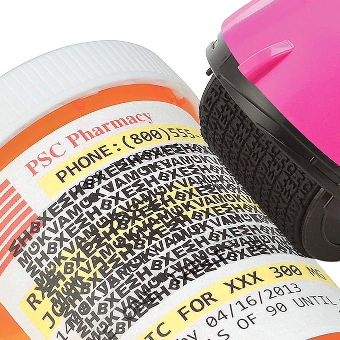 Guard Your ID Wide Advanced Roller 2.0 Identity Theft Prevention Security Stamp Pink