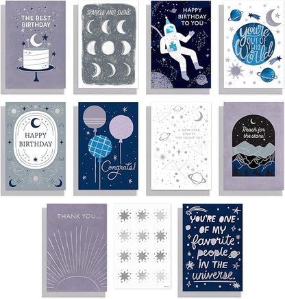 American Greetings 10-Count All Occasions Card Bundle with Envelopes- Birthday, Congrats, Support, Friendship, Thank You, and Sympathy