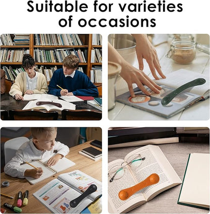 KINIVA Leather Weighted Bookmarks Book Weight Page Holder for Reading,Book Open Holder for Kids Adult,Gifts for Reader (01 Brown)