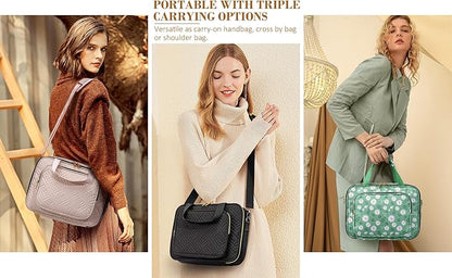 Bible Cover for Women Bible Case, Large Bible Bag w/ Shoulder Strap, Bible Study Supplies Bible Journaling Kit Book Carrying Case with Bible Highlighters Tabs, Christmas Christian Gifts for Women Lady