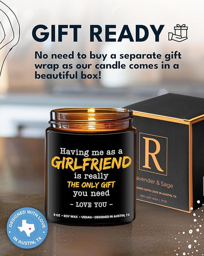 Funny Boyfriend Candle, Thoughtful Birthday Gifts for Boyfriend, Unique Sentimental Gift Ideas for Him from Girlfriend, Perfect Present for Birthday, Christmas, Special Occasions, Gift Ready