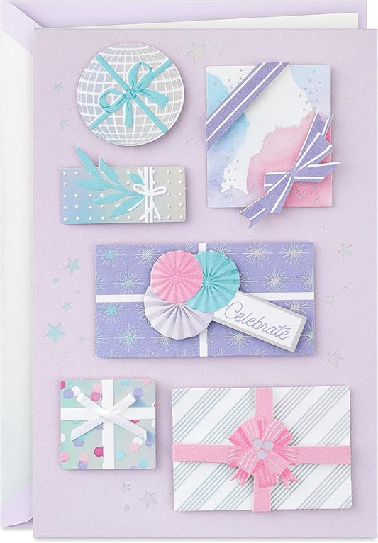 Hallmark Signature Birthday Card for Women, Her, Mom, Daughter, Friend (Wrapped Gifts)