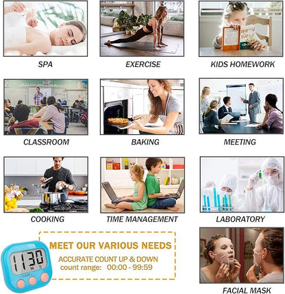 Classroom Timers for Teachers Kids Large Magnetic Digital Timer 24 Pack-Blue White