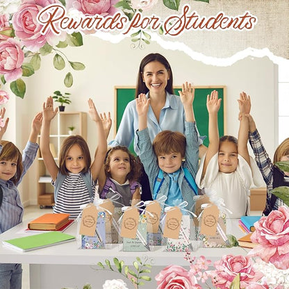 200 Pcs Bible Verse Sets Church Christian Gift Include 50 Scripture Notebooks 50 Bible Bamboo Pens 50 Thanks Tags 50 Organza Bags for Women Man Christian Party Gifts(Cute Color,Flower)