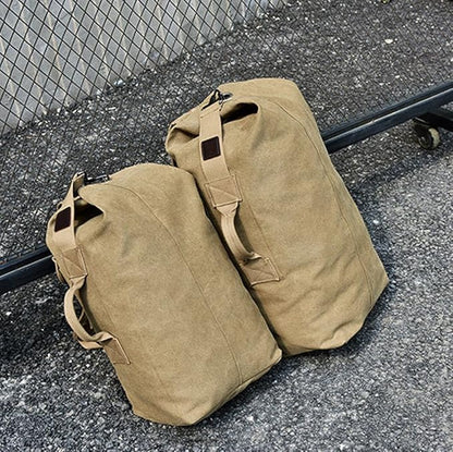 Military Duffel Bag Top Load Double Strap Canvas Backpack Army Travel Big Size