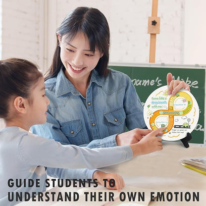 Feelings Wheel, Double-Sided Emotion Wheel with Stand, Counseling Office Must Have, Feelings Wheel Suitable for Therapy Office Decor School Counseling Office Must Have (8Z, 1)