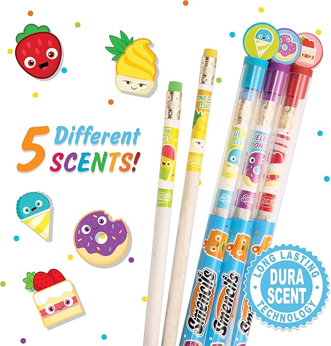 Scentco Graphite Smencils 5-Pack of HB #2 Scented Pencils