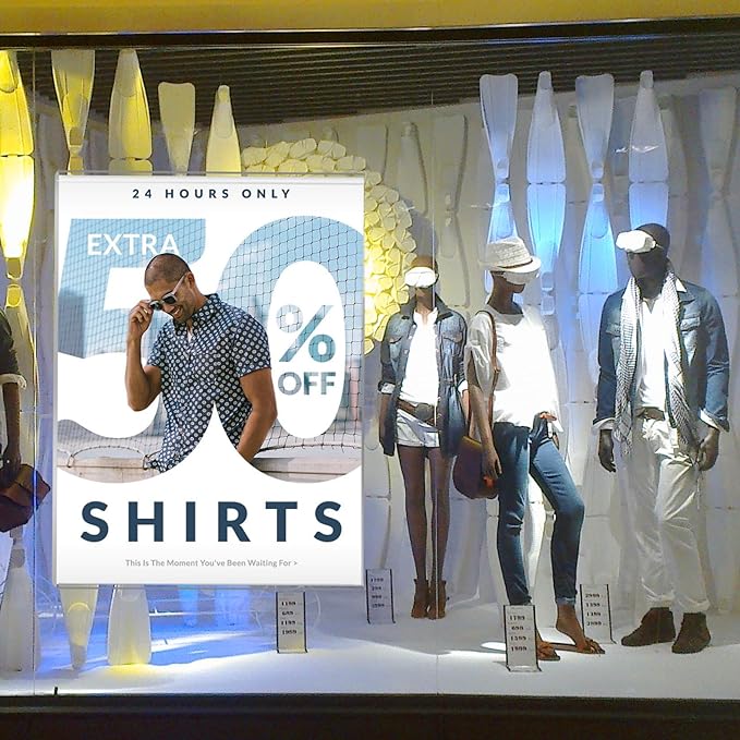 Acrylic Window Sign Holder 8.5 x 11 with 4 Suction Cups,Clear Acrylic Frames Glass Window Wall Mount,Advertising Signage Sign Holder for Mall, Office, Home, Store, Restaurant (3 Pack)